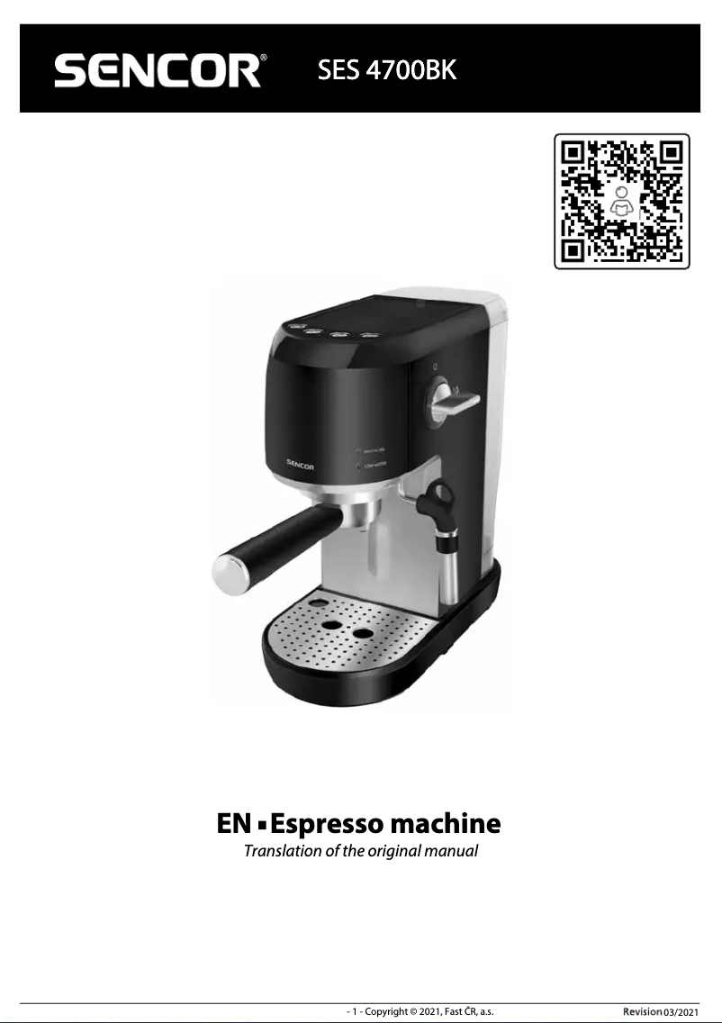 Image de la première page du manuel de l'appareil SES 4700BK