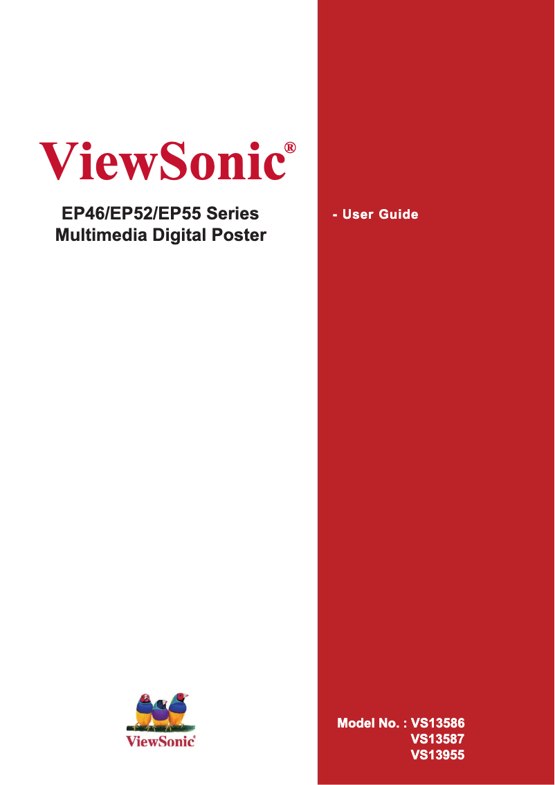 Page 1 de la notice Manuel utilisateur Viewsonic EP4646