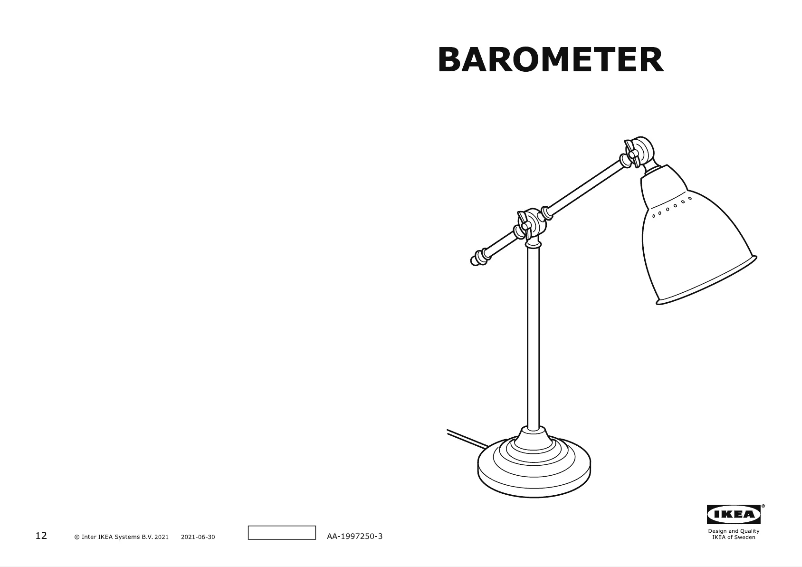 Image de la première page du manuel de l'appareil BAROMETER 003.580.37