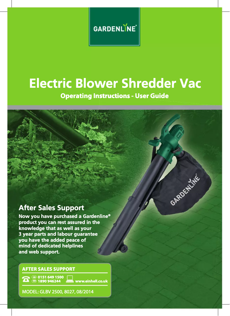 Página 1 del manual Manual de usuario Gardenline GLBV 2500