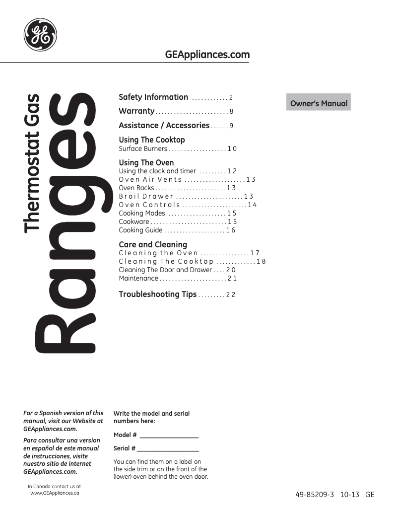 Page n°1 - Manuel d'utilisation et d'entretien Hotpoint RGB530DETBB