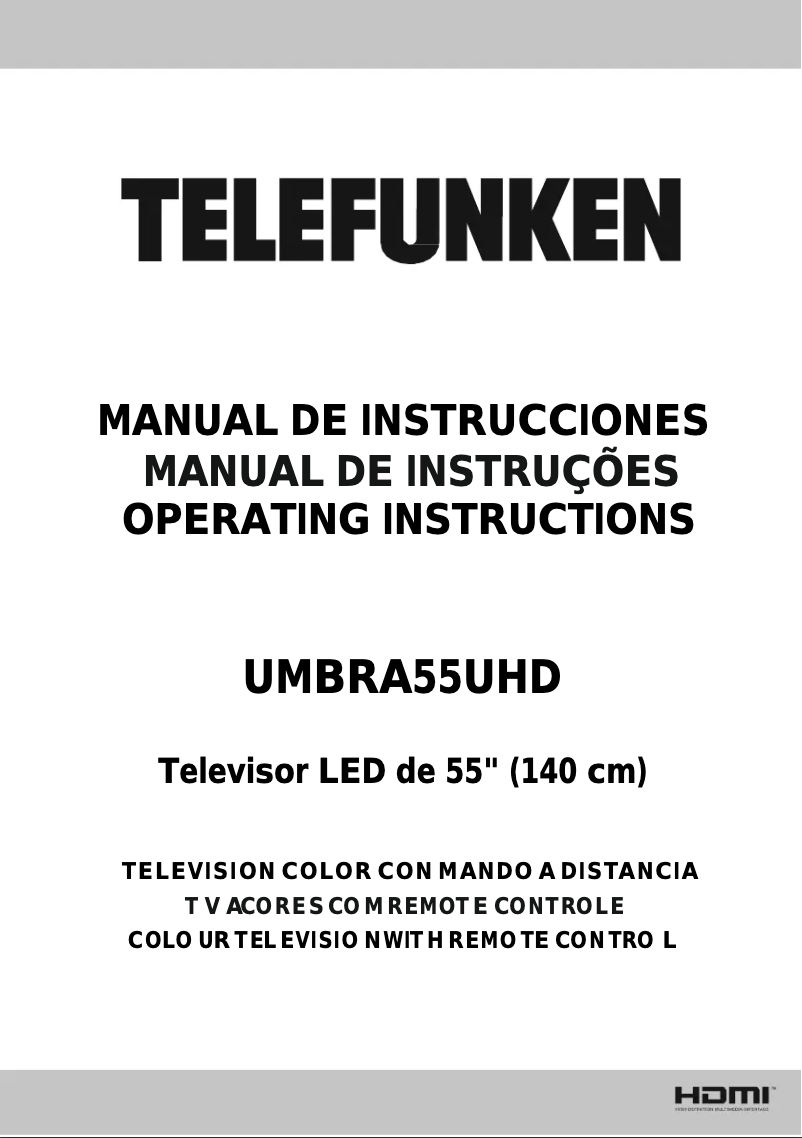 Page n°1 - Manuel utilisateur Telefunken UMBRA55UHD