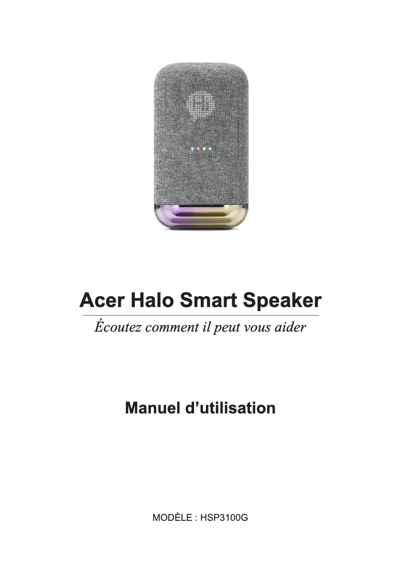 Página 1 del manual Manual de usuario Acer Halo HSP 3100G