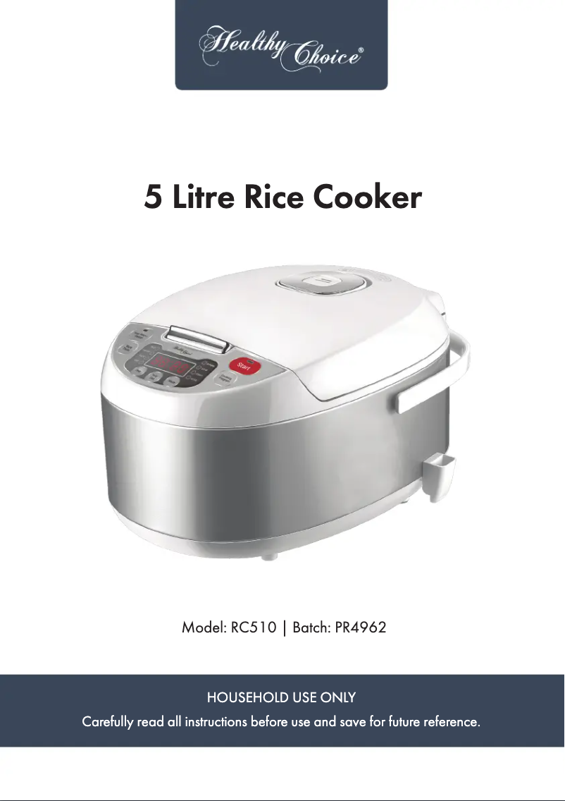 Image de la première page du manuel de l'appareil RC510