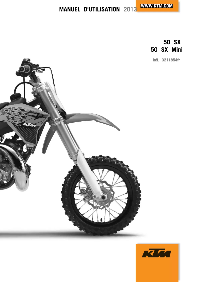 Image de la première page du manuel de l'appareil 50 SX (2013)