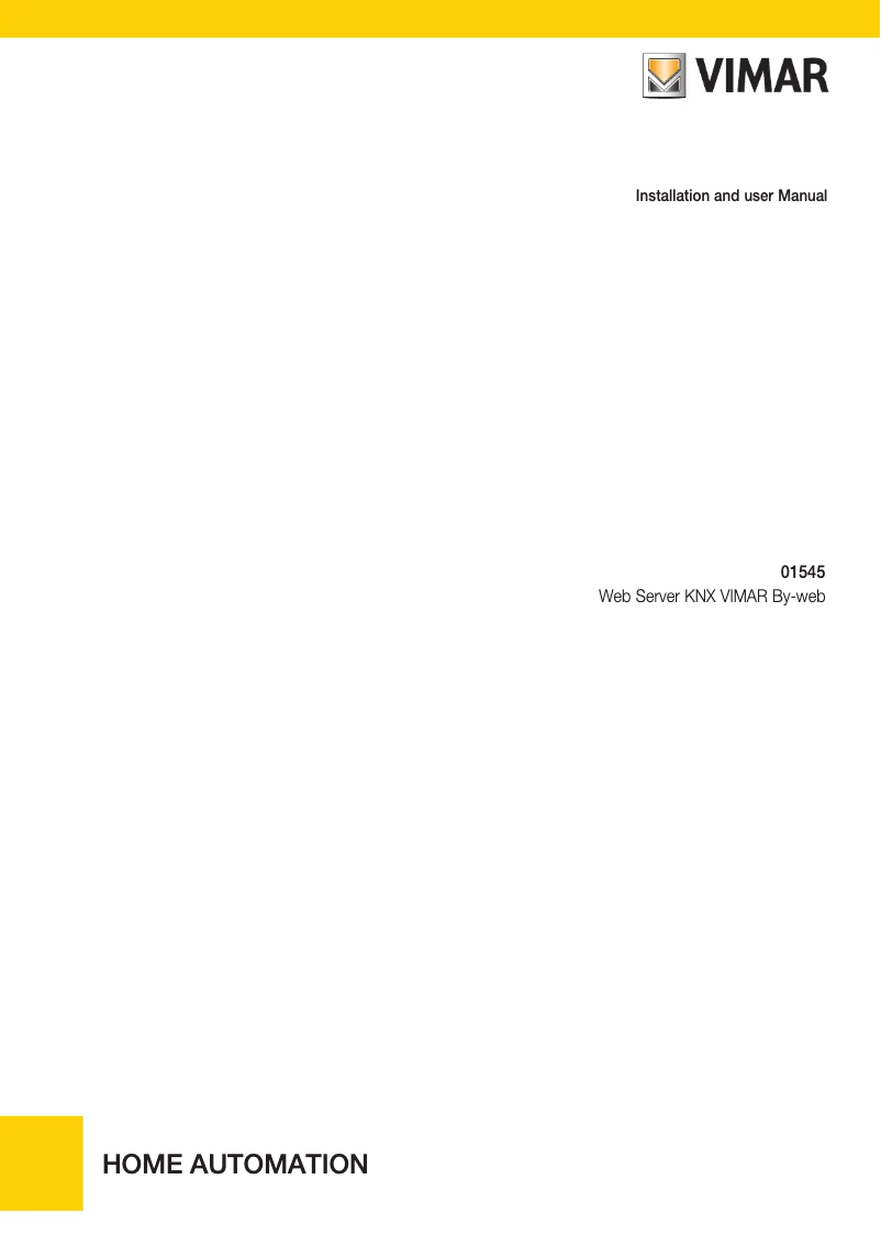 Page n°1 - Manuel utilisateur Vimar 01545