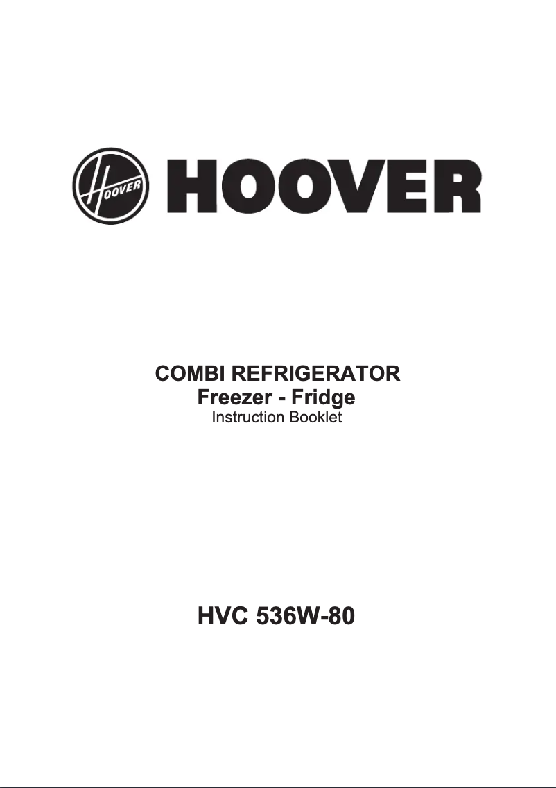 Page n°1 - Manuel utilisateur Hoover HVC 536W-80