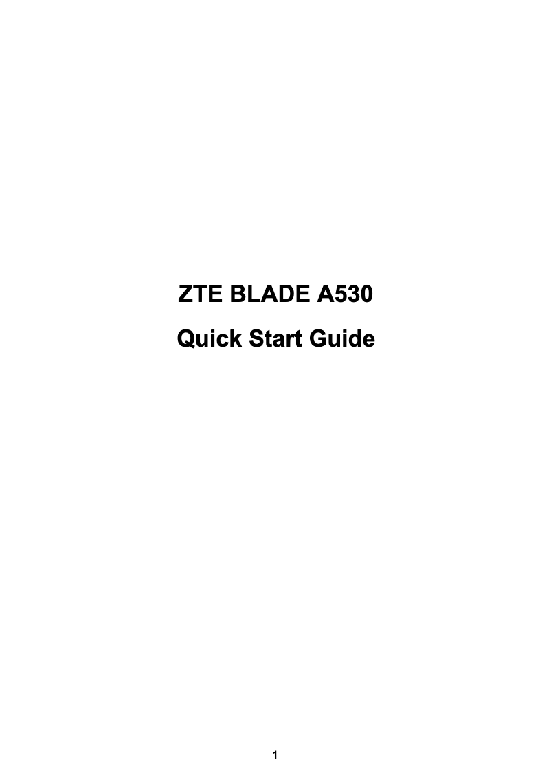 Image de la première page du manuel de l'appareil Blade A530