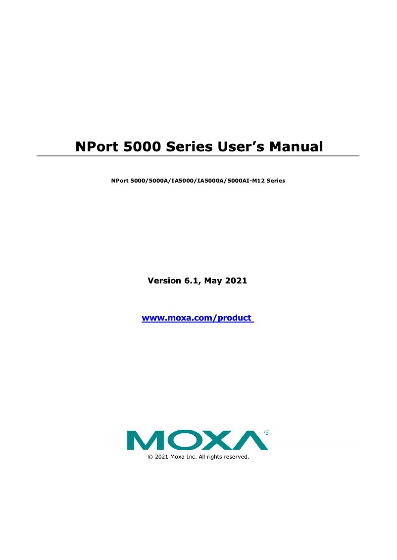 Page n°1 - Manuel utilisateur Moxa NPort 5450I-T