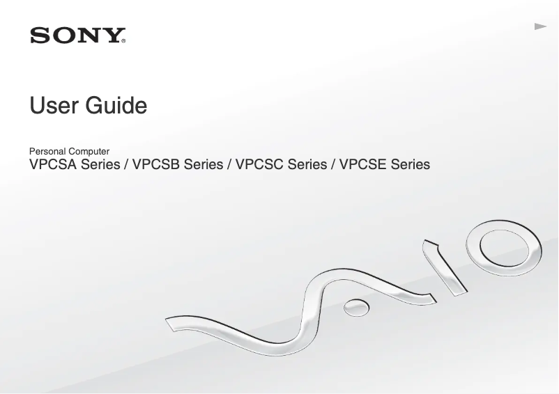Page n°1 - Manuel utilisateur Sony Vaio VPCSC41FM