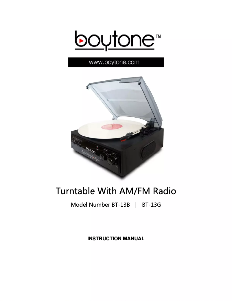 Page n°1 - Manuel utilisateur Boytone BT-13B