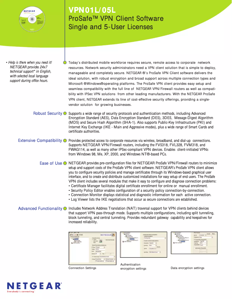 Page n°1 - Fiche technique Netgear VPN01L