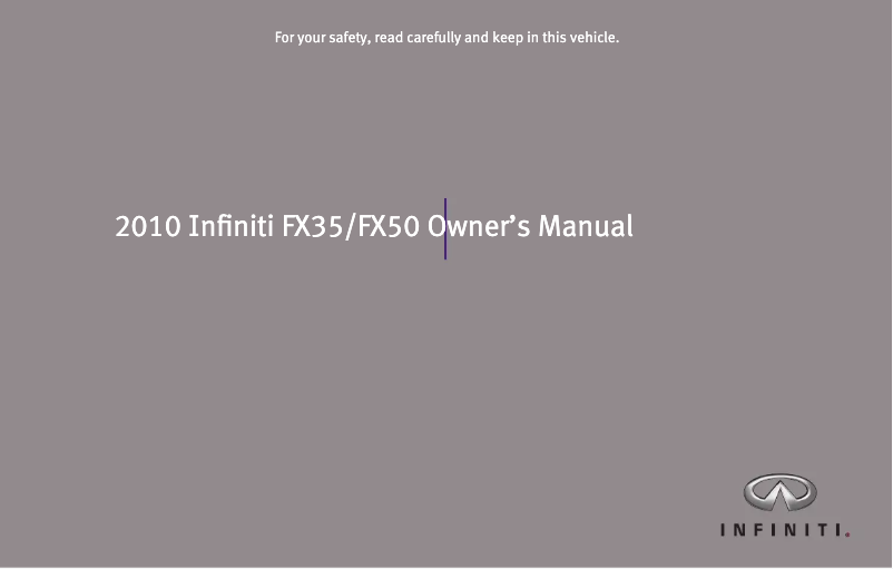 Página 1 del manual Manual de usuario Infiniti FX35 (2010)
