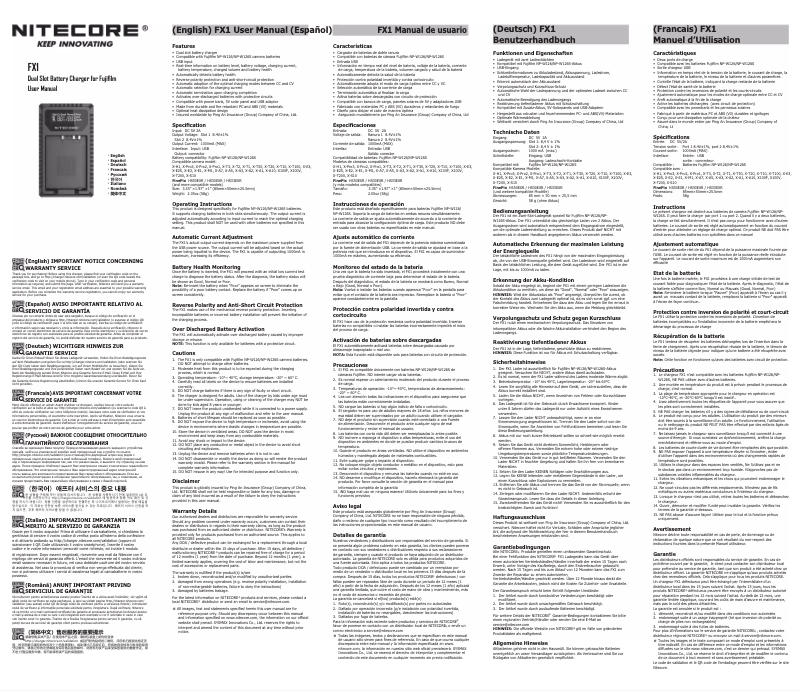 Page n°1 - Manuel utilisateur Nitecore FX1