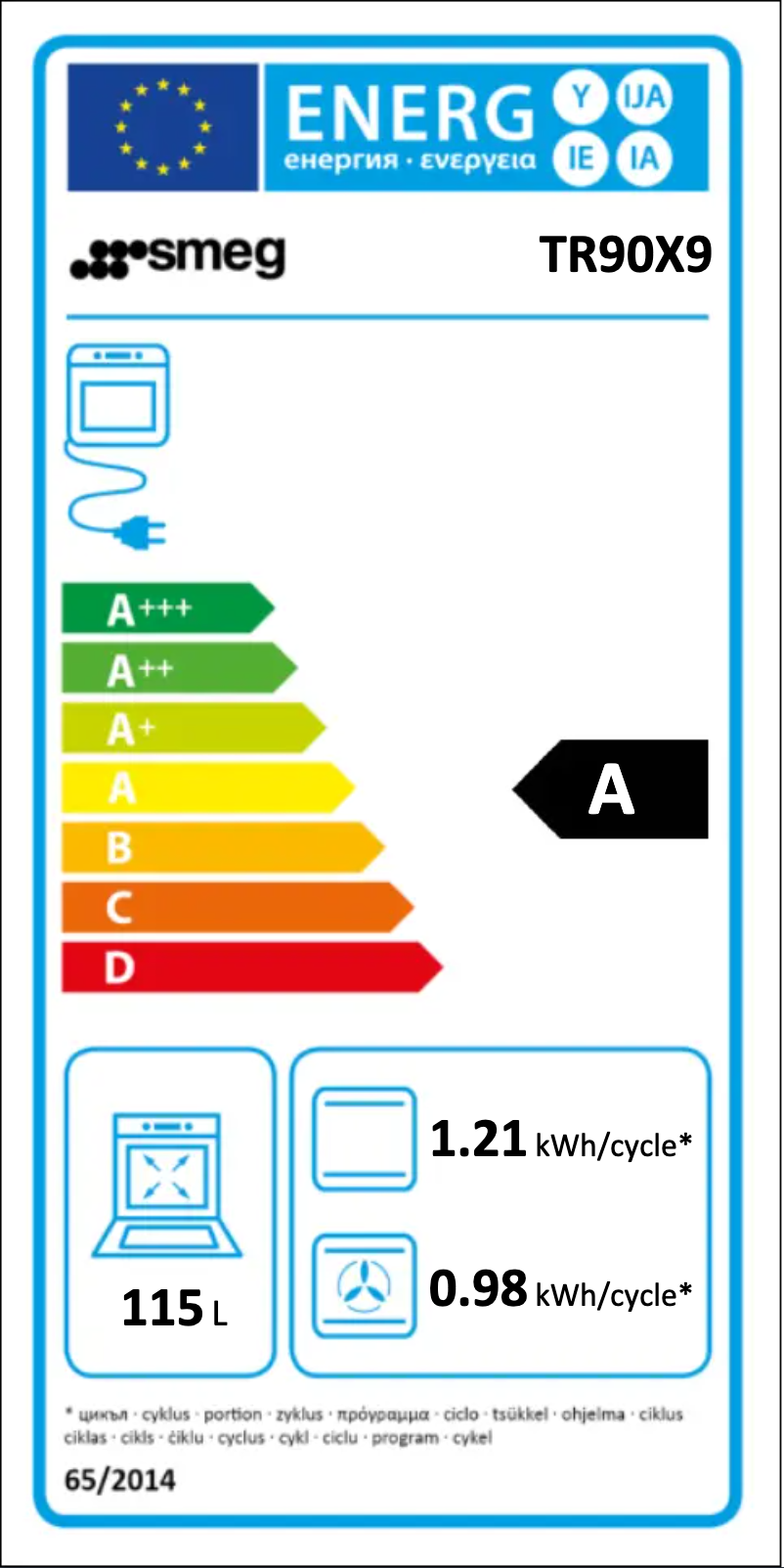 Page n°1 - Label énergétique Smeg TR90X9