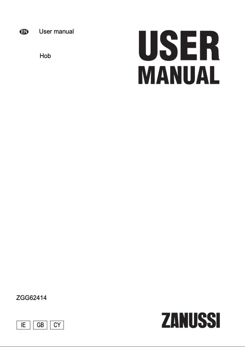 Page n°1 - Manuel utilisateur Zanussi ZGG62414SA