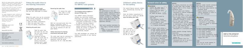 Page 1 de la notice Manuel utilisateur Siemens IMPACT DSP
