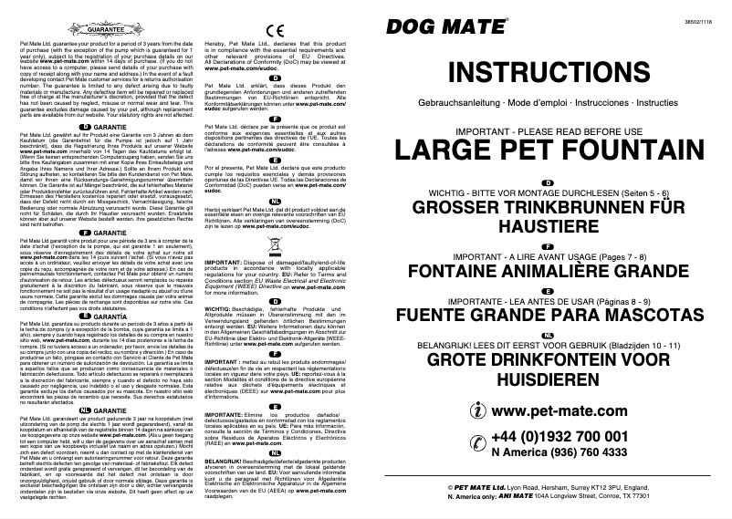 Imagen de la primera página del manual del dispositivo Dog Mate CP385