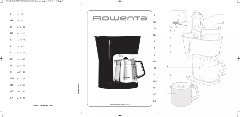 Page n°1 - Manuel utilisateur Rowenta CT4008