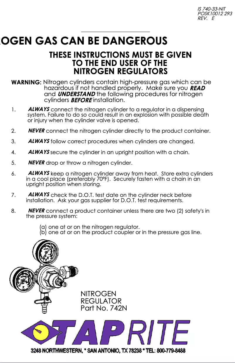 Page 1 de la notice Guide d'installation Taprite Primary 742HPN