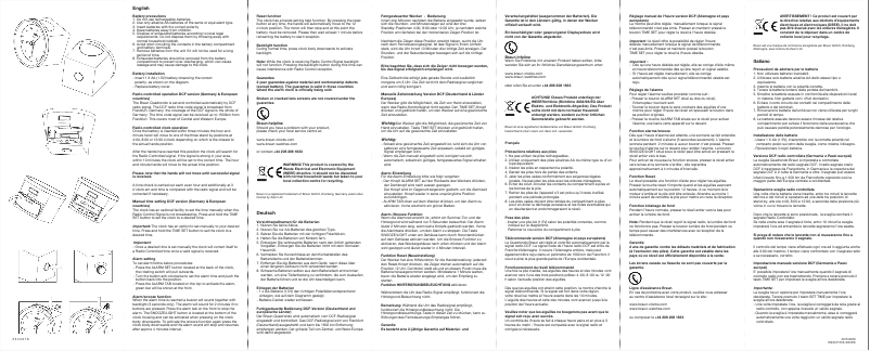 Image de la première page du manuel de l'appareil BNC007 DCF