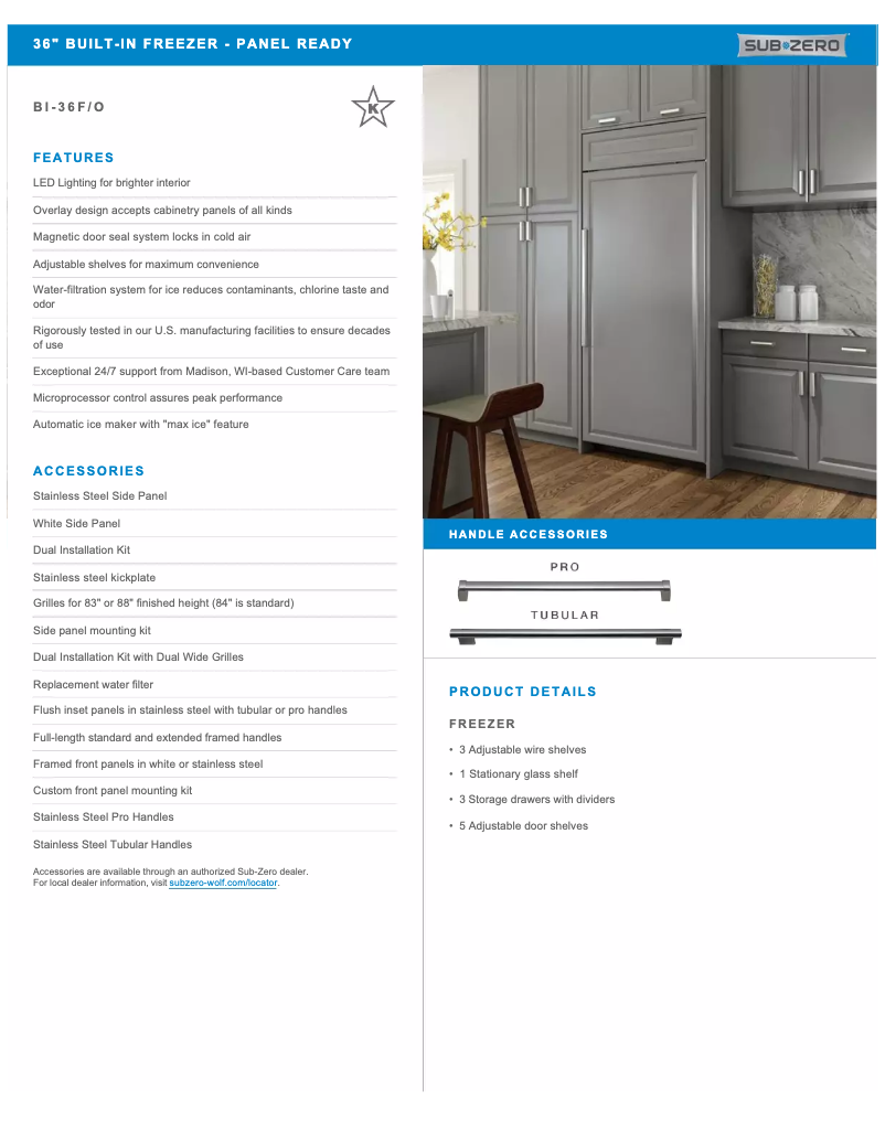 Page n°1 - Manuel utilisateur Sub-Zero BI-36F/O-RH
