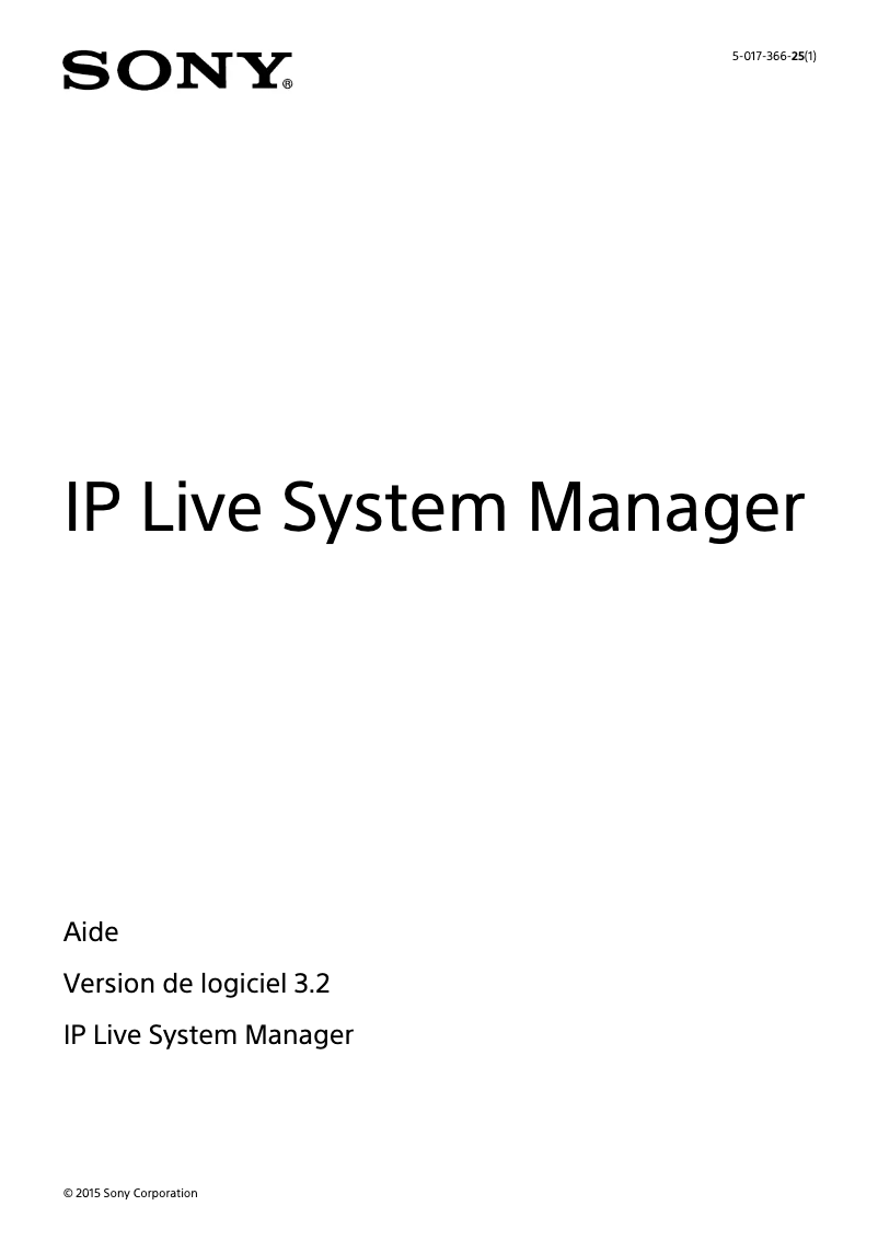 Page 1 de la notice Manuel utilisateur Sony PWS-100NM1