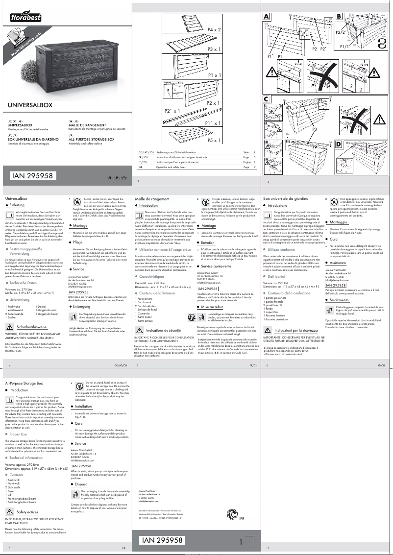 Página 1 del manual Manual de usuario Florabest IAN 295958