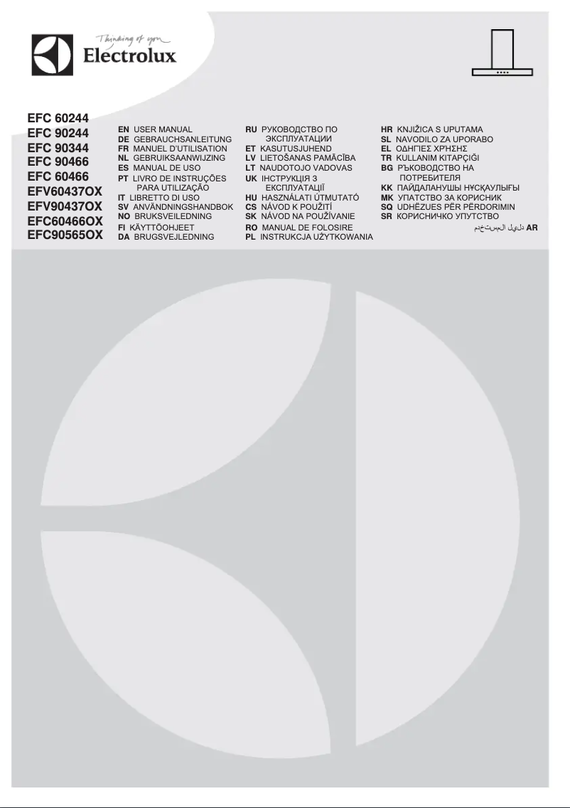 Page 1 de la notice Manuel utilisateur Electrolux EFC90466OX