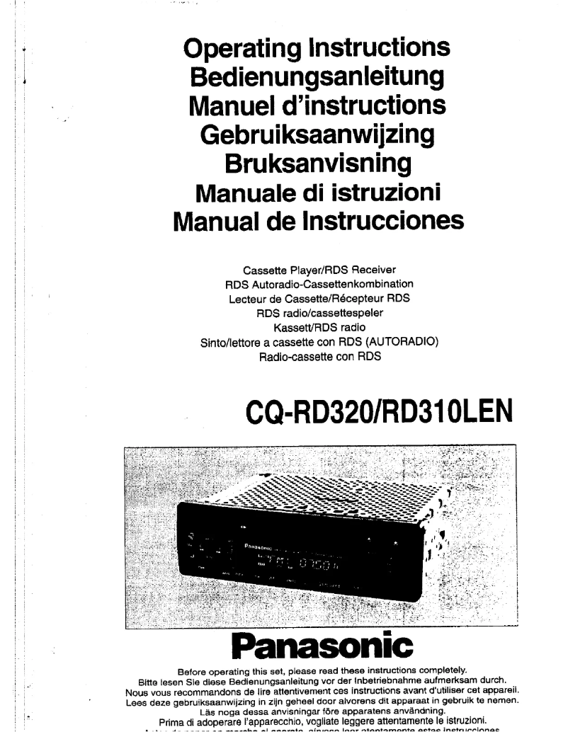 Page 1 de la notice Manuel utilisateur Panasonic CQ-RD320LEN