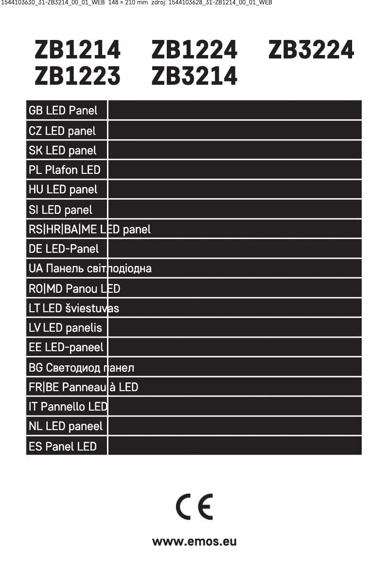 Page 1 de la notice Manuel utilisateur Emos ZB3214