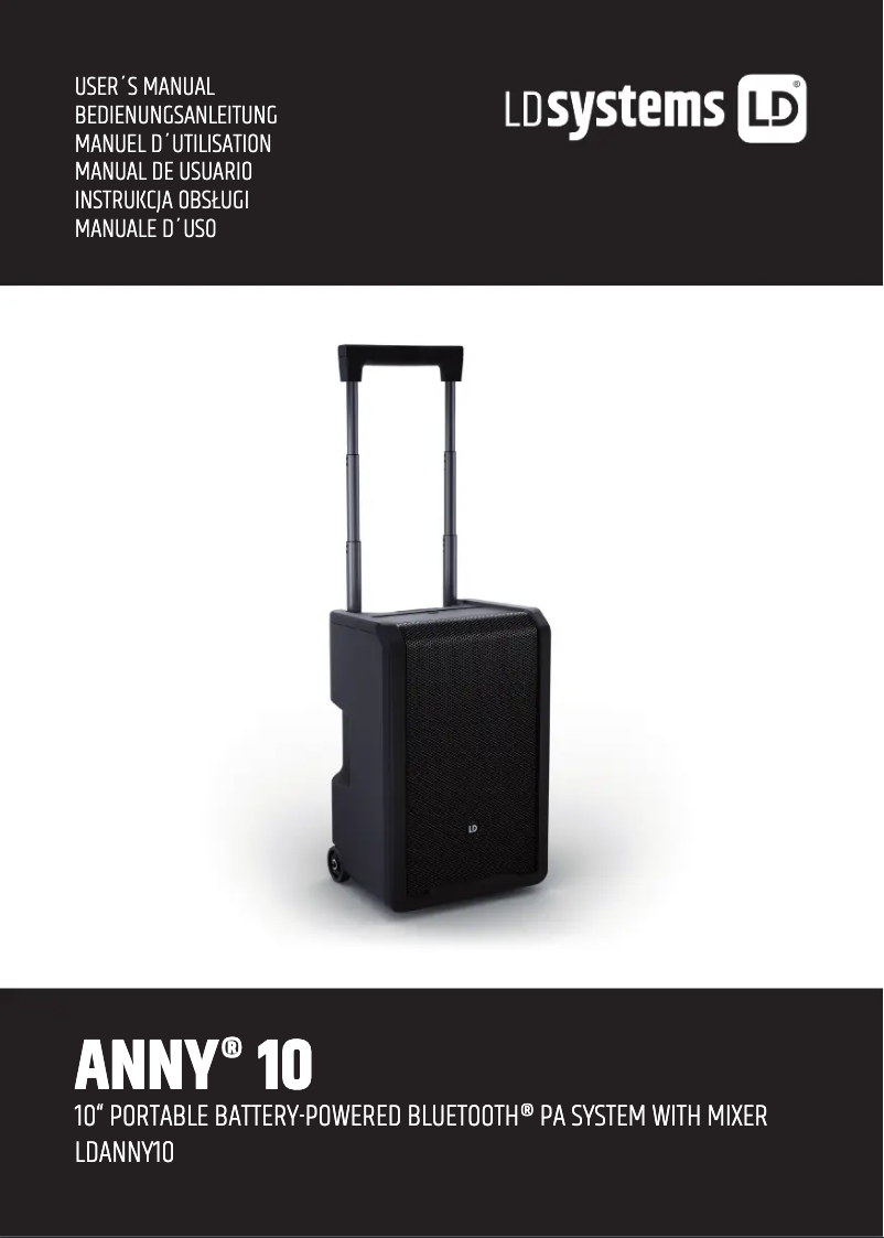 Page n°1 - Manuel utilisateur LD Systems ANNY 10