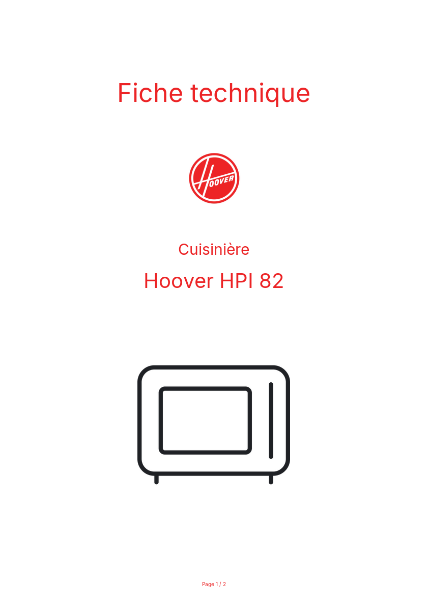 Image de la première page du manuel de l'appareil HPI 82