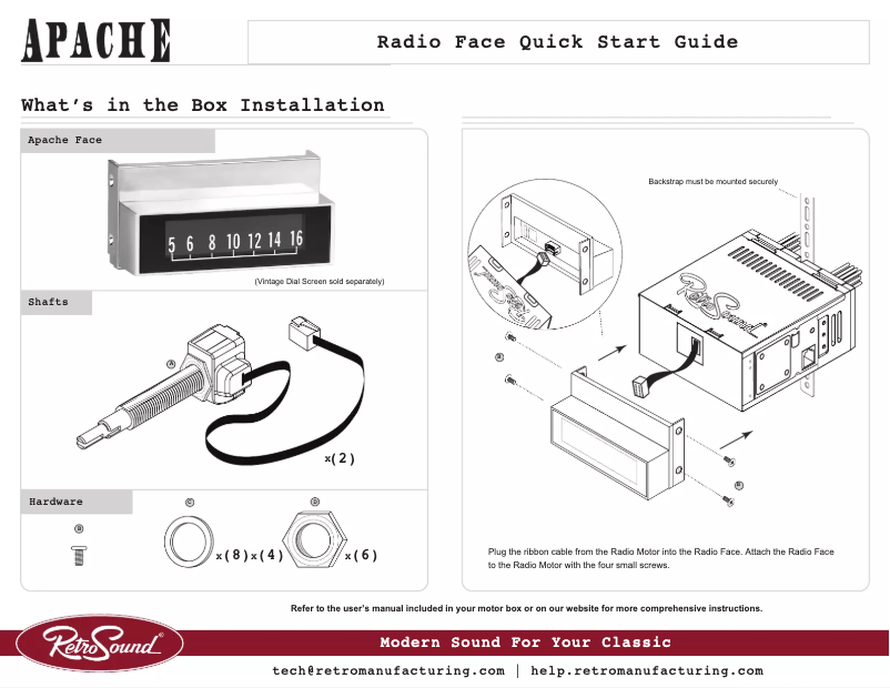 Page n°1 - Manuel utilisateur RetroSound Apache M2B