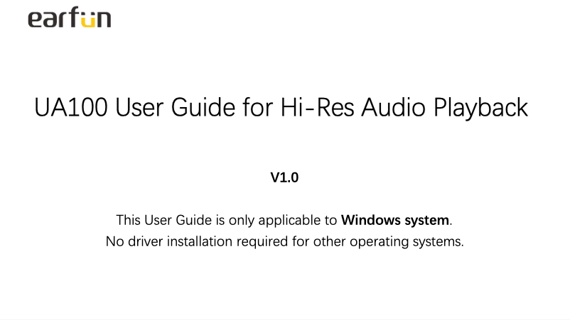 Page n°1 - Manuel utilisateur EarFun UA100
