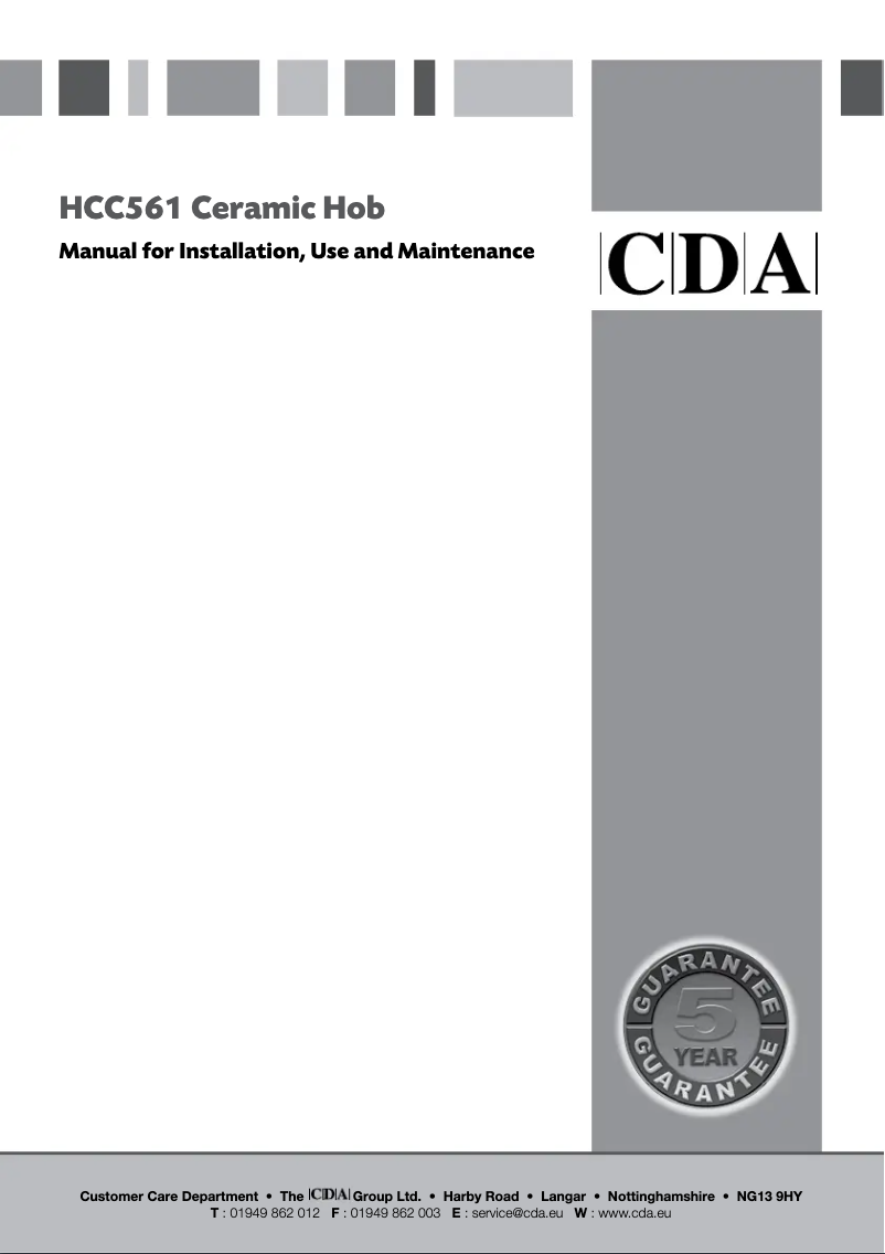 Page n°1 - Manuel utilisateur CDA HCC561F