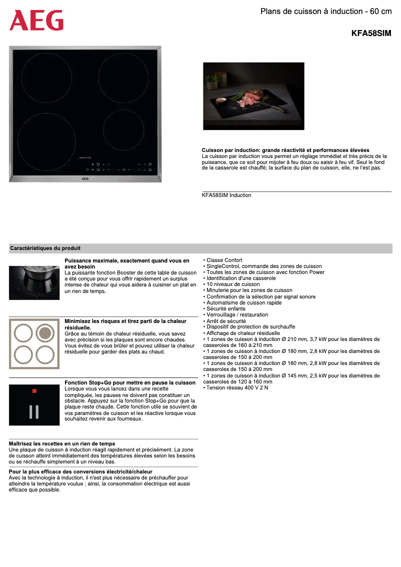 Image de la première page du manuel de l'appareil KFA58SIM