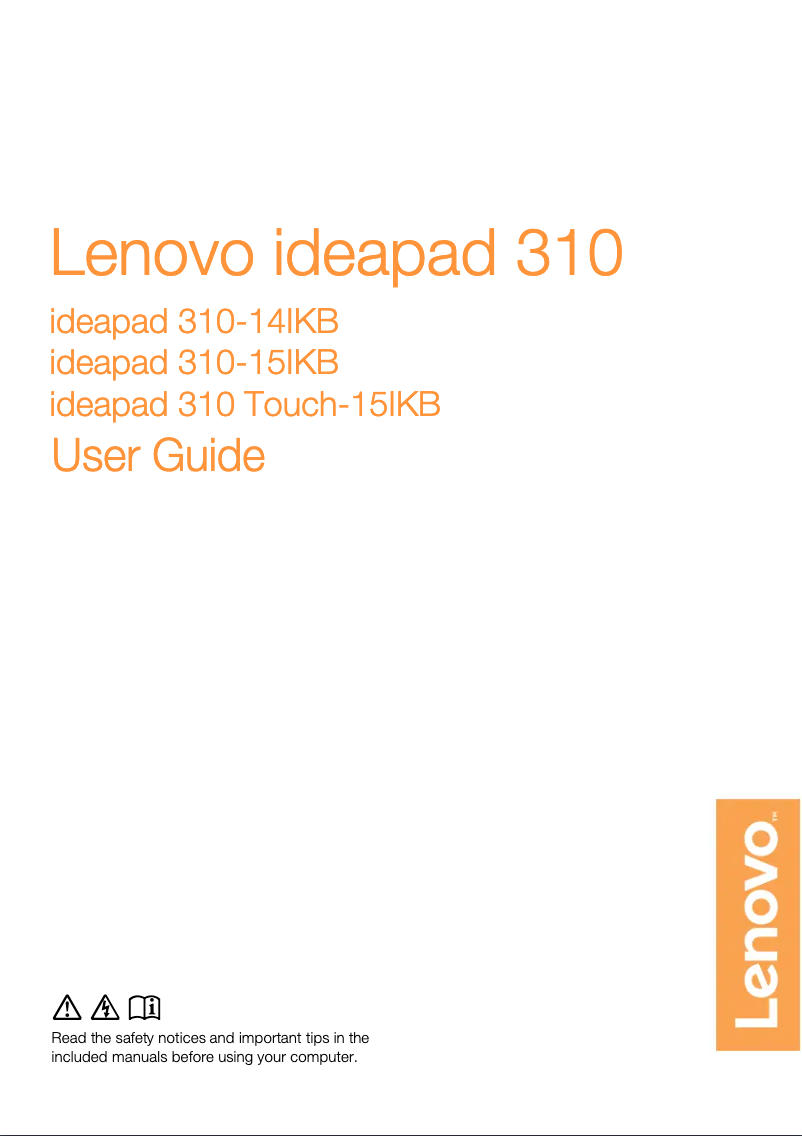 Page n°1 - Manuel utilisateur Lenovo IdeaPad 310-15IKB