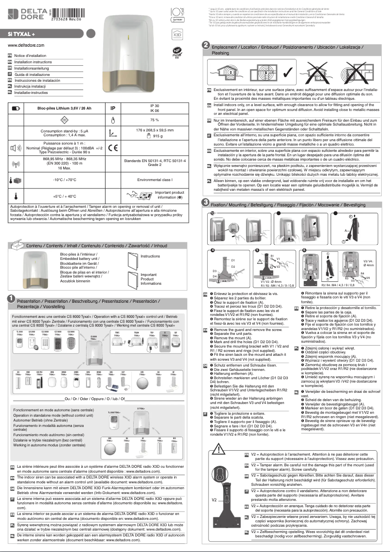 Image de la première page du manuel de l'appareil Si TYXAL +
