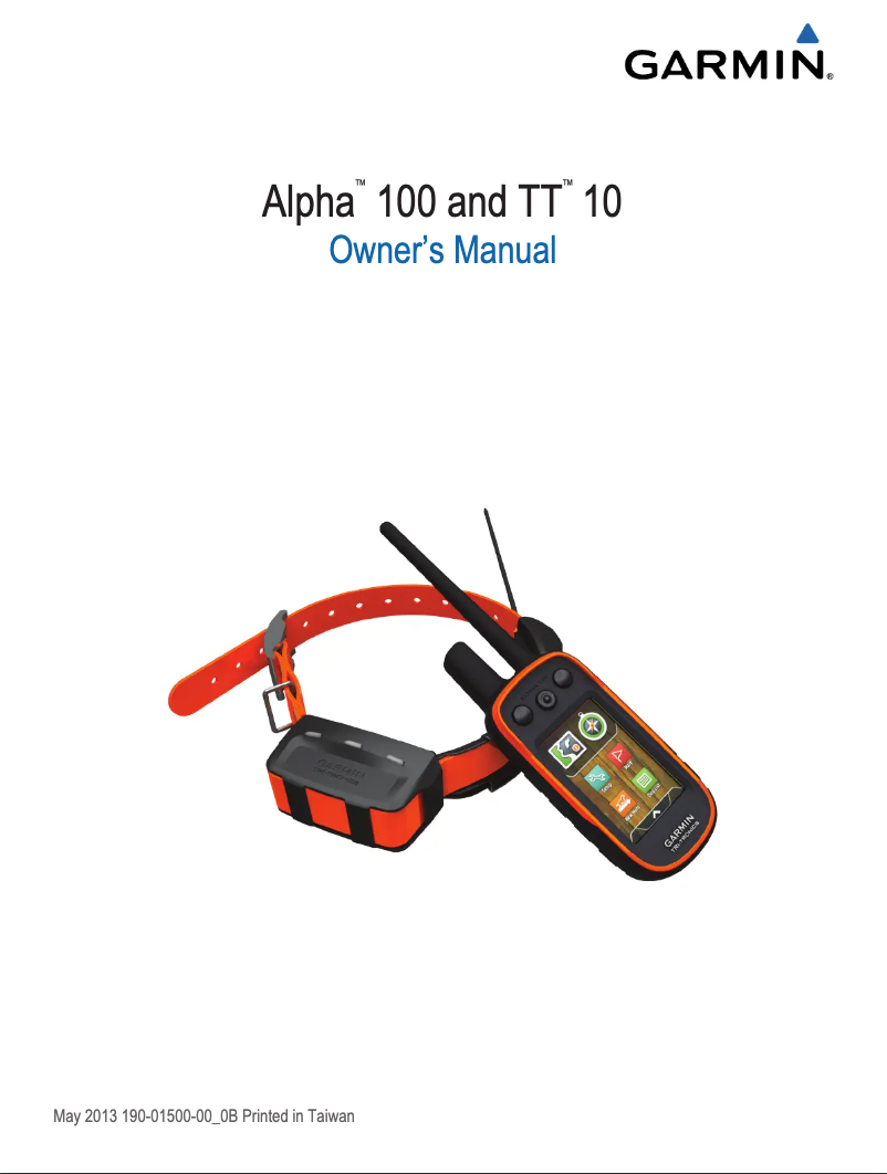 Page n°1 - Manuel utilisateur Garmin Alpha100 TT 10