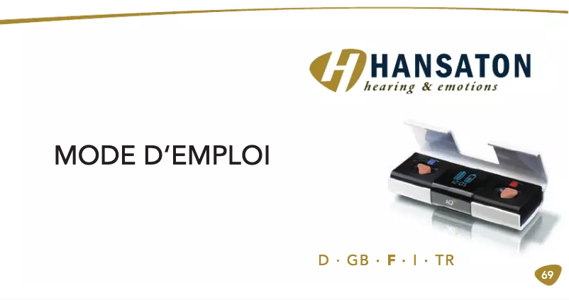 Page n°1 - Manuel utilisateur Hansaton Aqio