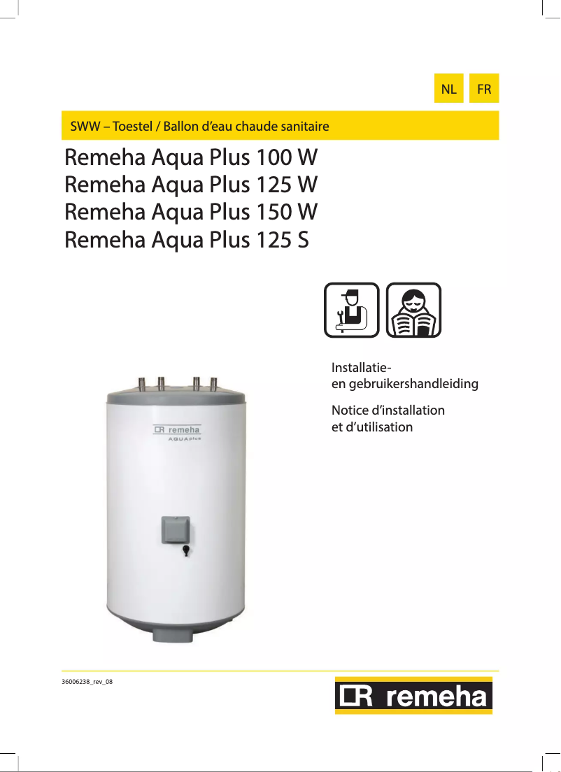 Page 1 of the manual User Manual Remeha Aqua Plus 125 W