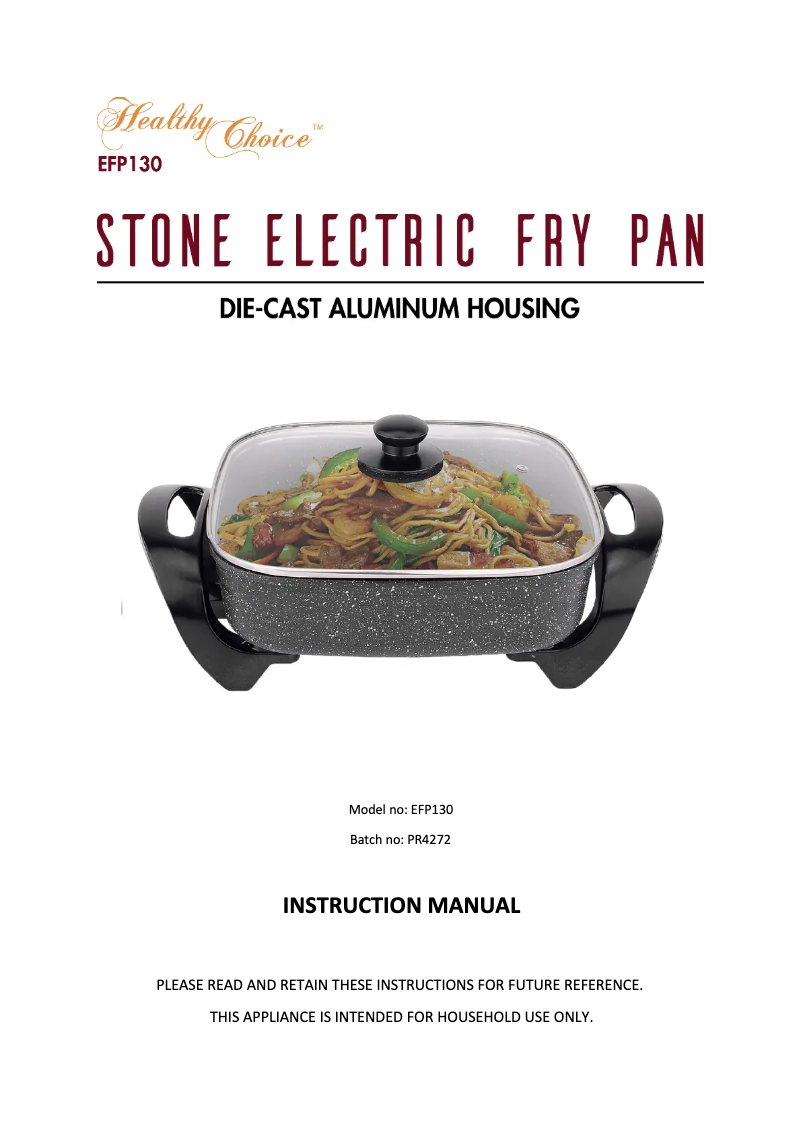 Page 1 de la notice Manuel utilisateur Lenoxx Healthy Choice EFP130