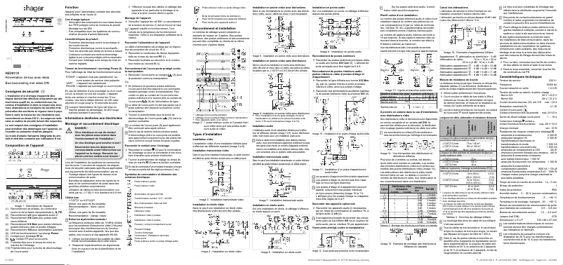 Page 1 de la notice Guide d'installation Hager RED011X