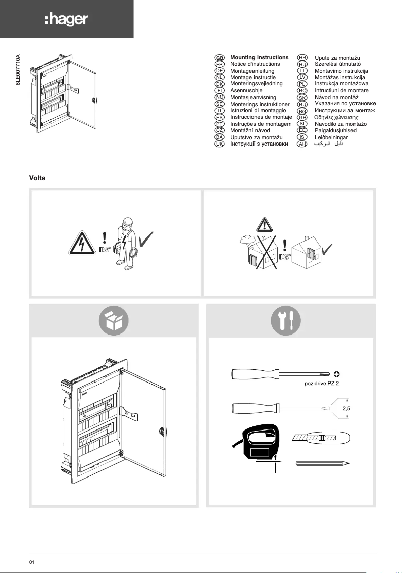 Page n°1 - Manuel utilisateur Hager VH24NE