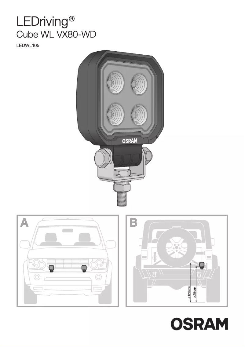 Page 1 de la notice Instructions / montage Osram VX80-WD