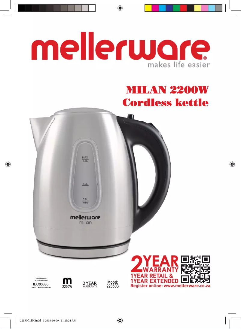 Página 1 del manual Manual de usuario Mellerware Milan 22350C