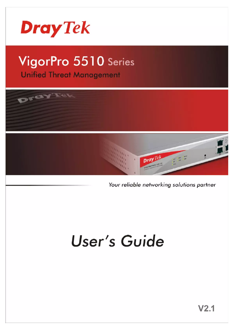 Image de la première page du manuel de l'appareil VigorPro 5510Gi