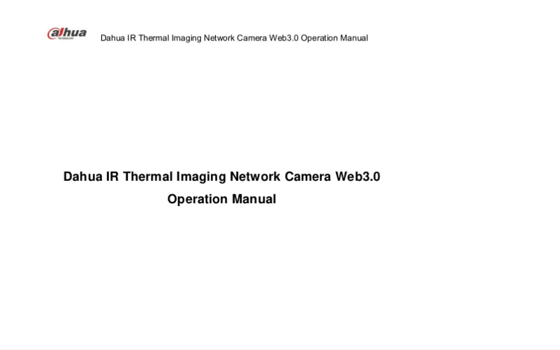 Image de la première page du manuel de l'appareil DH-TPC-BF5600N-B