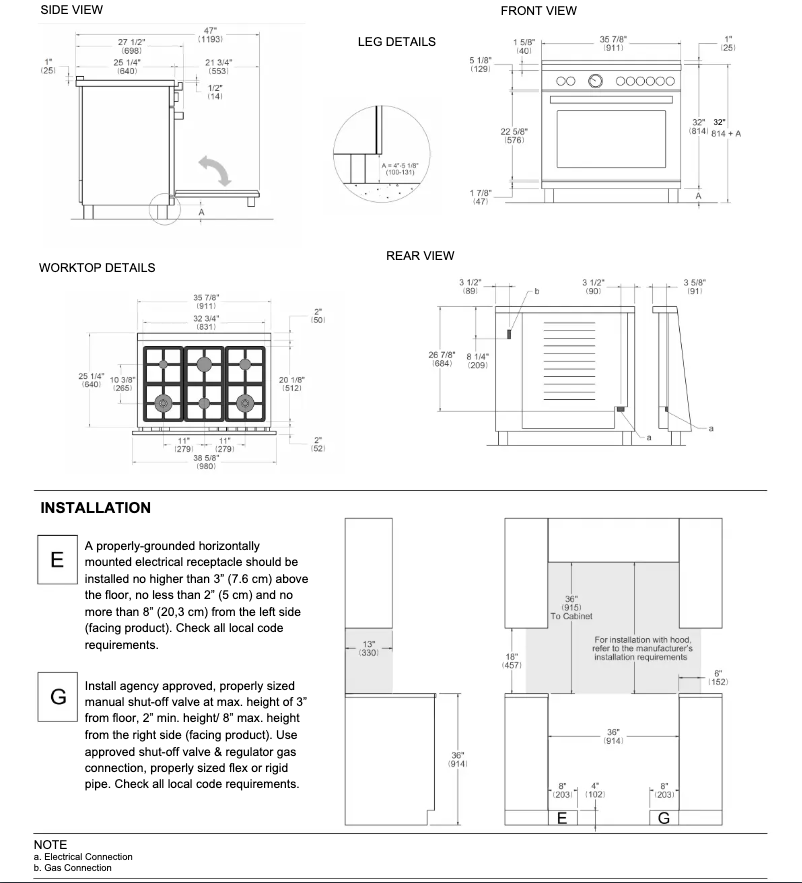 Página 1 del manual Guía de instalación Bertazzoni HER366BCFEPAVT